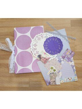 Junk Journal Booklet Blank Handmade 28 pages Purple Theme